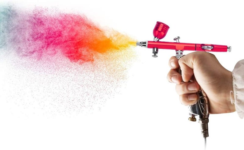 woobles 0.2mm Gravity Feed Airbrush Gun Spray Gun Art Tattoo Paint Nail Cake Decoration Tools(Red) - Image 1